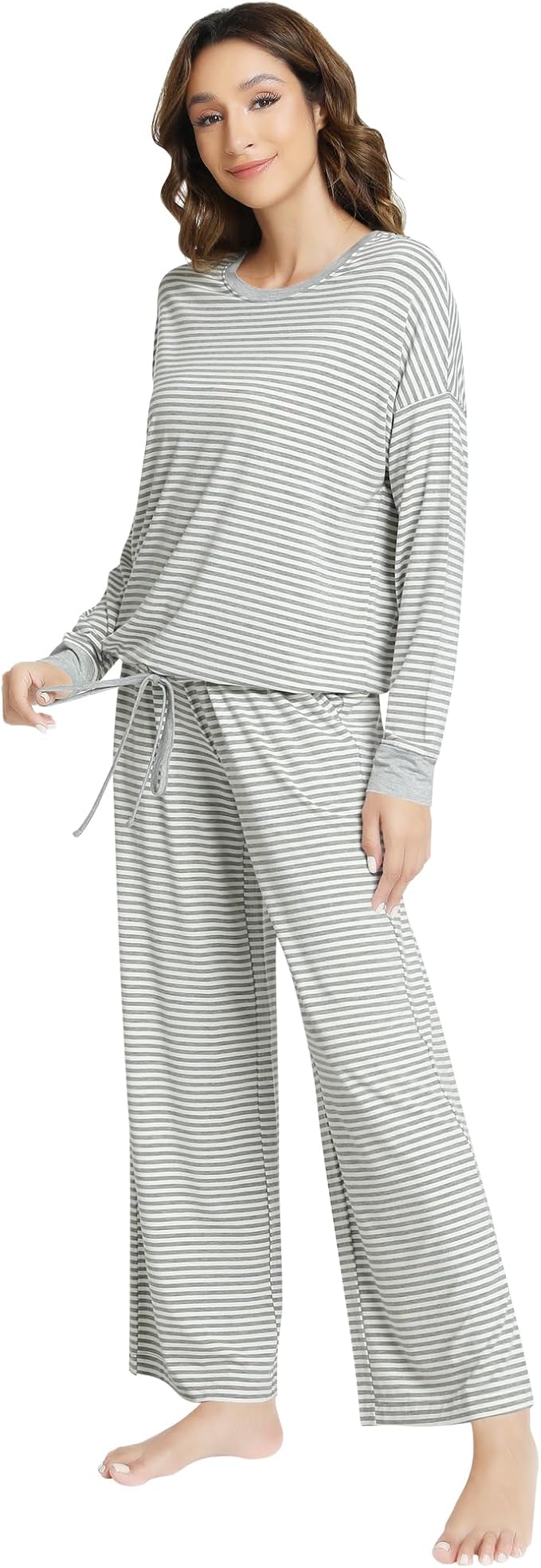 Women's Bamboo Pants Pajama Set - Long Sleeve - 2 Piece