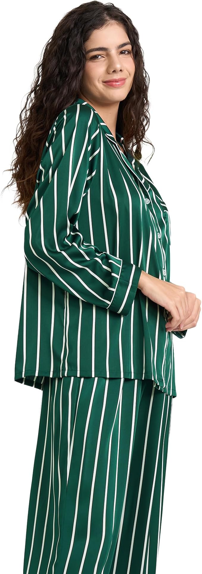Satin Pajama Set - Long Sleeve - 2 Piece
