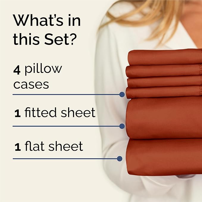 Cooling Bed Sheet Set - King - 16 in Deep Pocket - 6 Piece