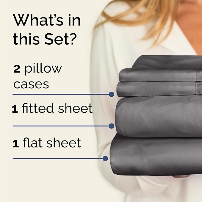 Cooling Bed Sheet Set - Twin - 16 in Deep Pocket - 4 Piece
