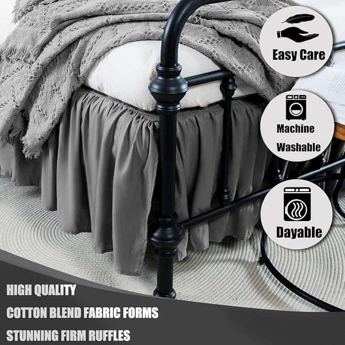 Microfiber Bed Skirt - King - 14 in Drop
