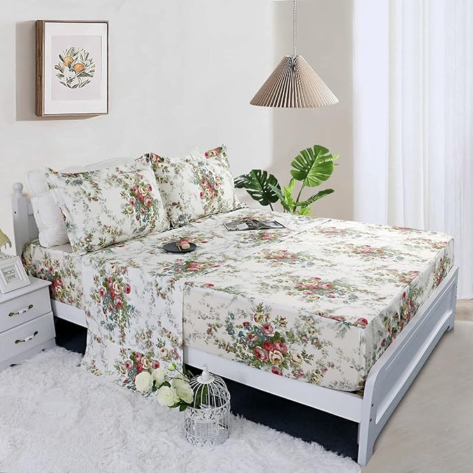 100% Cotton Hypoallergenic Bed Sheet Set - Twin - 4 Piece