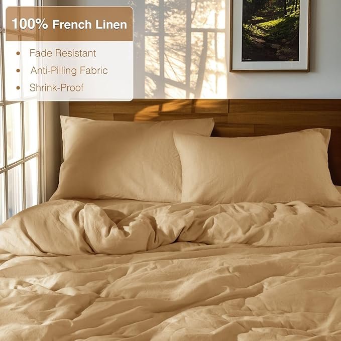 Linen Duvet Cover Set - Queen - 3 Piece