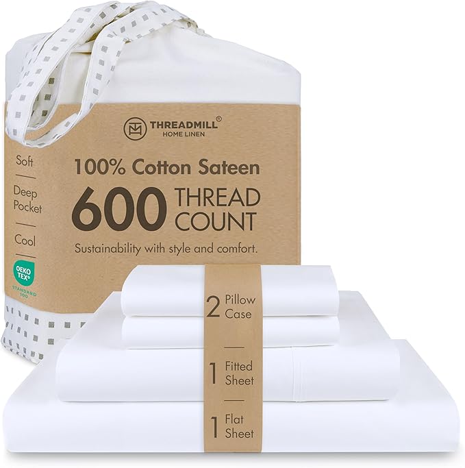 100% Cotton Cooling Bed Sheet Set - Full - 4 Piece