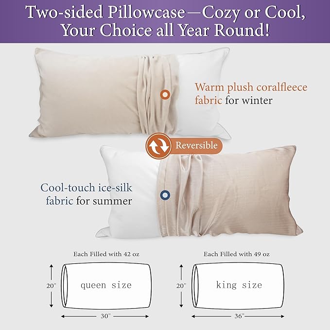 100% Cotton Hypoallergenic Bed Pillow - Queen