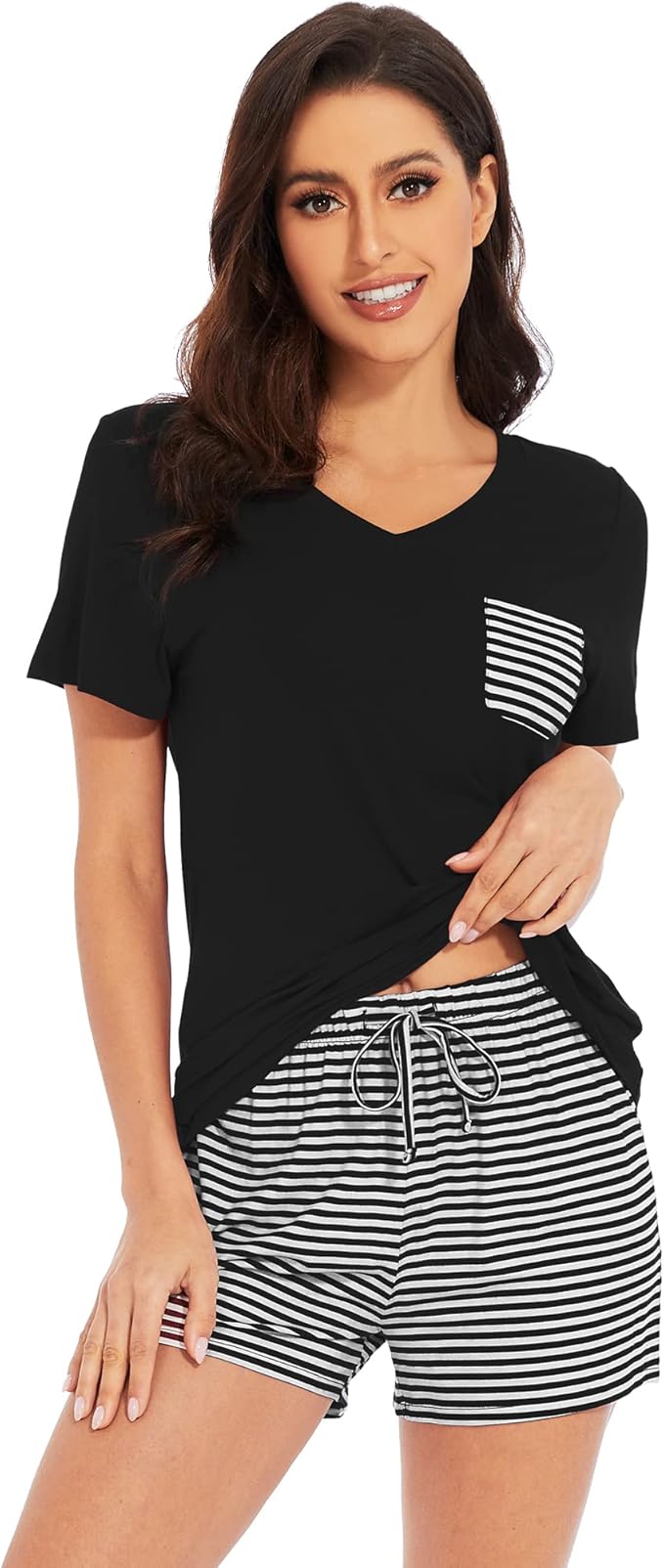 Bamboo Cooling Shorts Pajama Set - Short Sleeve - 2 Piece