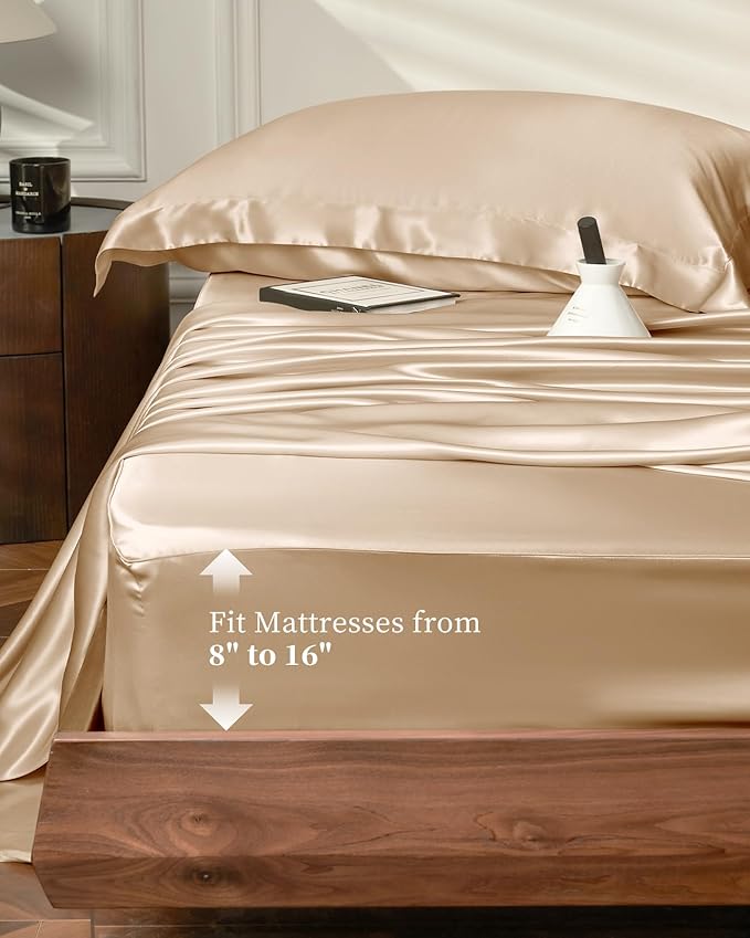 Mulberry Silk Bed Sheet Set - Queen - 4 Piece