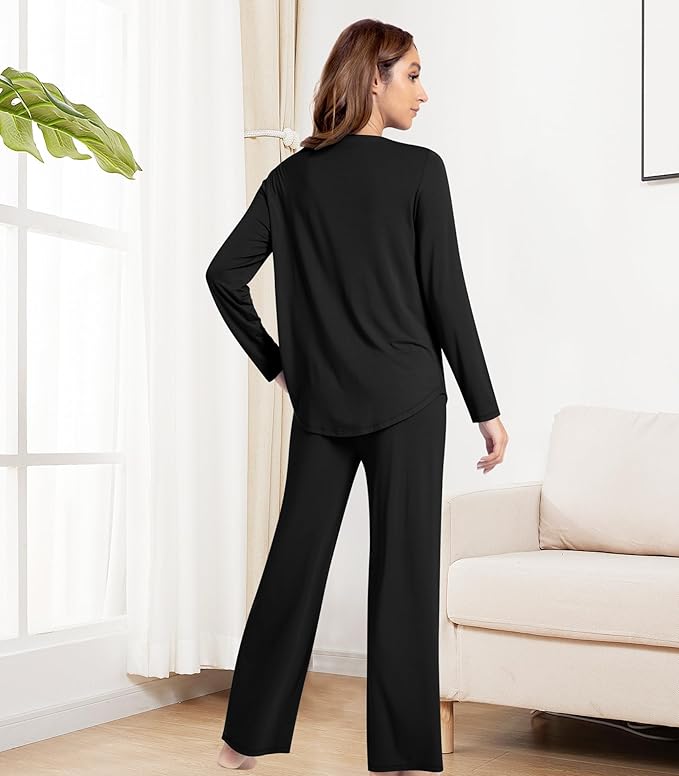 Women's Bamboo Pants Pajama Set - Long Sleeve - 2 Piece