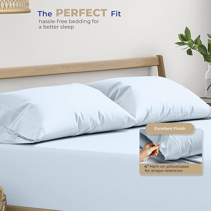 100% Cotton Pillowcase Set - King - 2 Piece