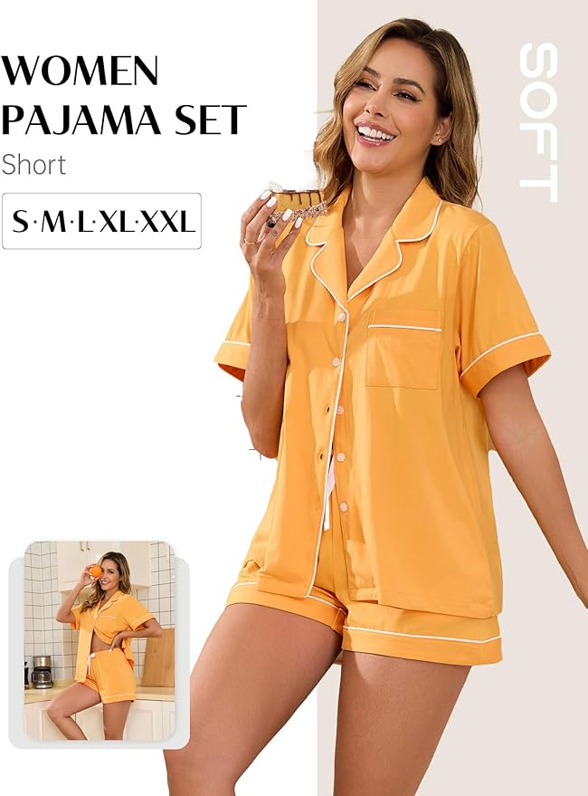 Women's Pajama Set - Short Sleeve - 2 Piece