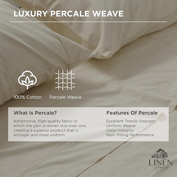 100% Cotton Pillowcase Set - King - 2 Piece