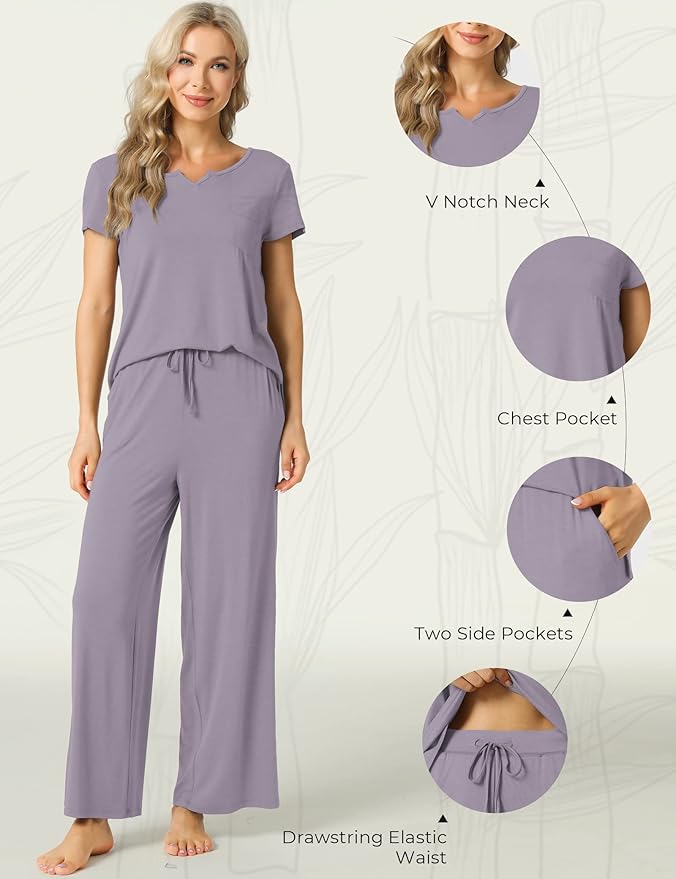 Bamboo Pajama Set - Short Sleeve - 2 Piece