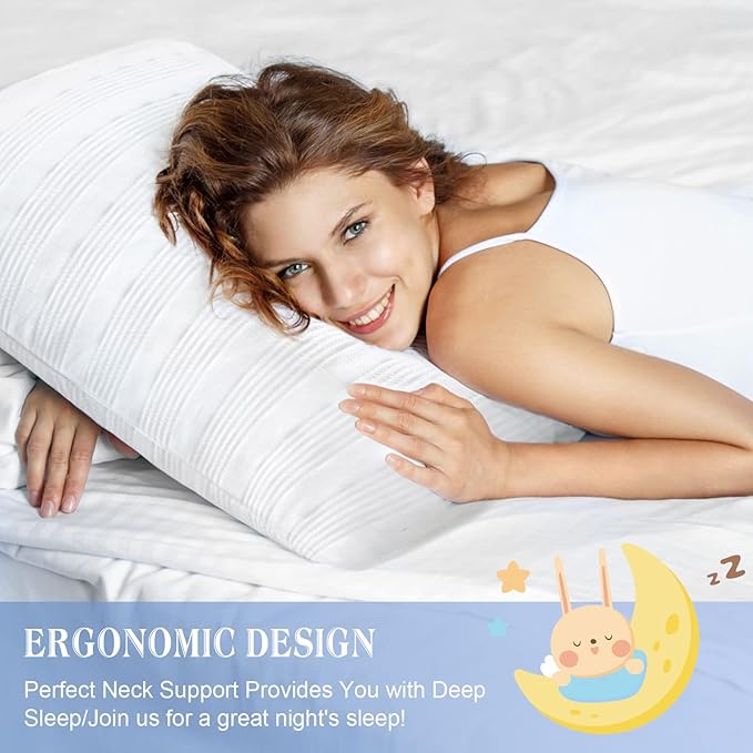 Memory Foam Cooling Bed Pillow - Queen - 2 Piece