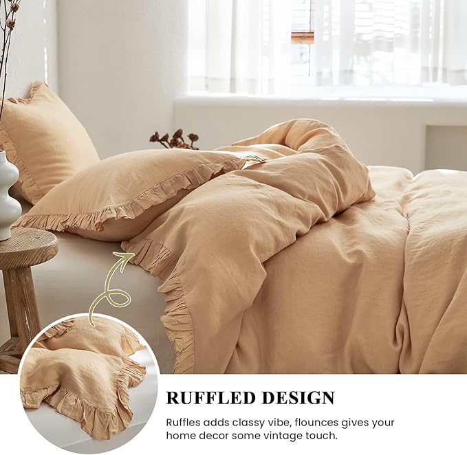 Linen Duvet Cover Set - Full - 3 Piece