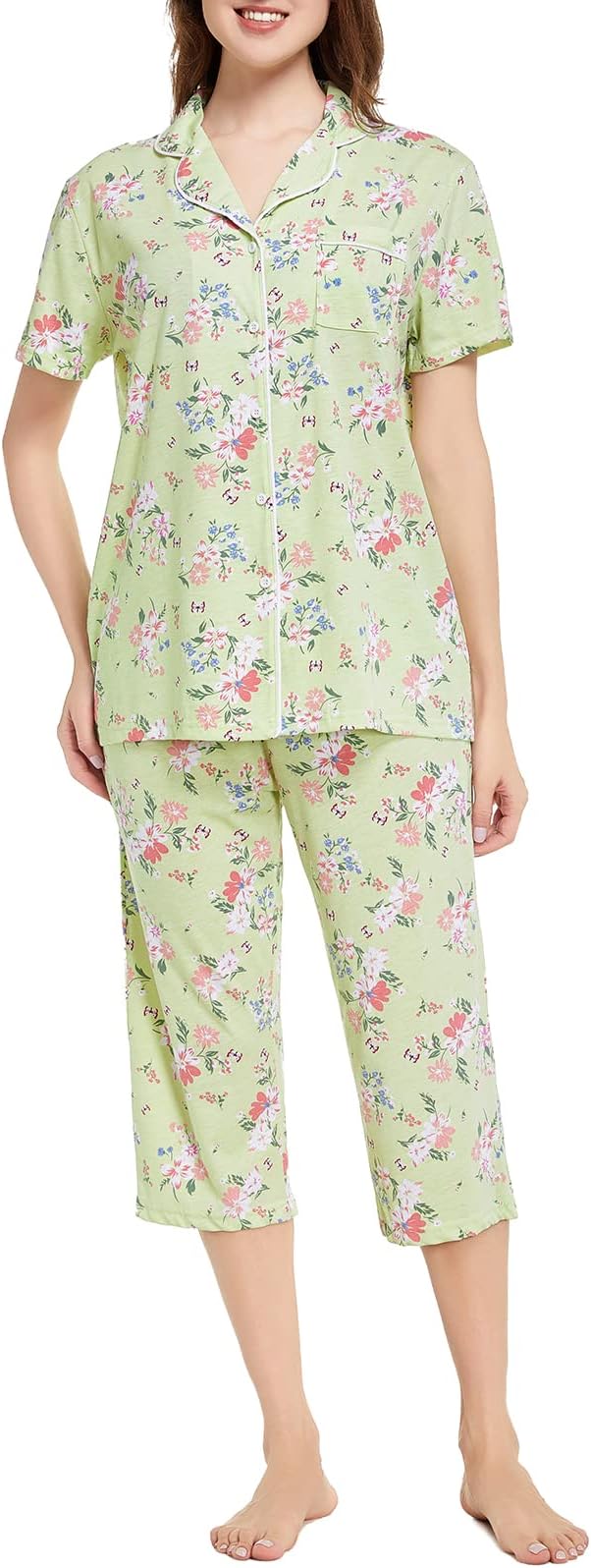 Capri Pajama Set - Short Sleeve - 2 Piece