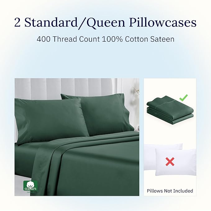100% Cotton Pillowcase Set - Queen - 2 Piece