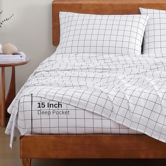 Linen Bed Sheet Set - Queen - 4 Piece