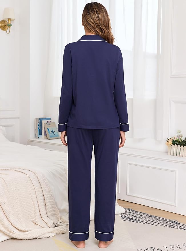 Women's 100% Cotton Pajama Set - Long Sleeve - 2 Piece