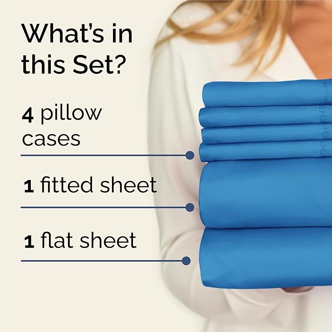 Cooling Bed Sheet Set - King - 16 in Deep Pocket - 6 Piece