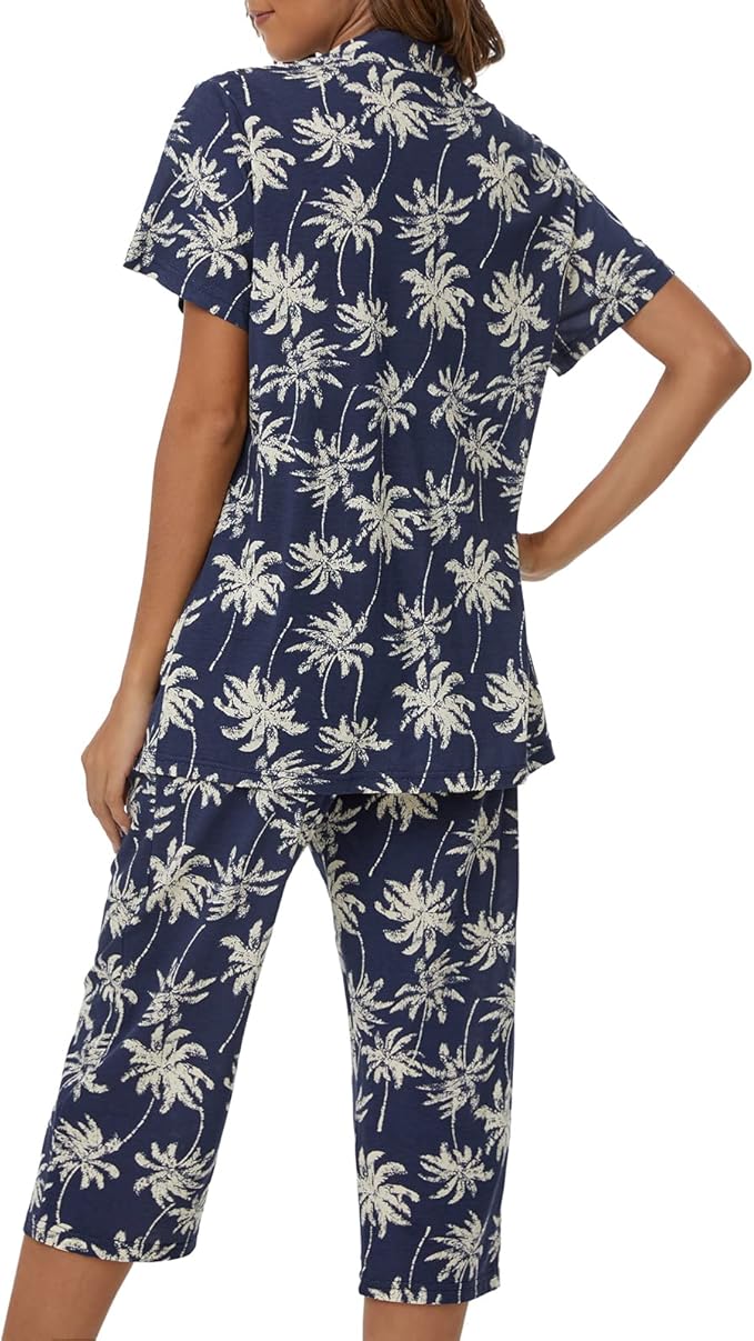 Capri Pajama Set - Short Sleeve - 2 Piece