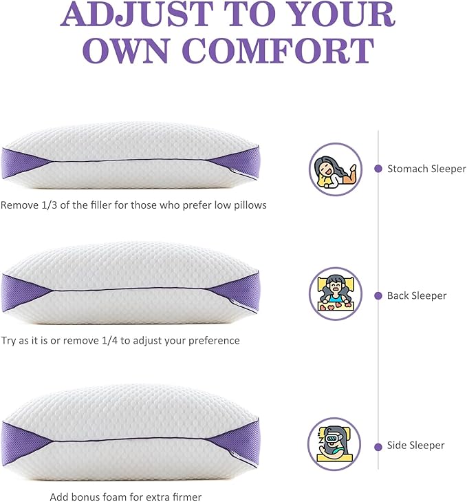Memory Foam Cooling Bed Pillow - Queen