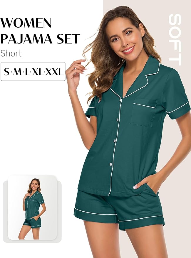 Women's Pajama Set - Short Sleeve - 2 Piece