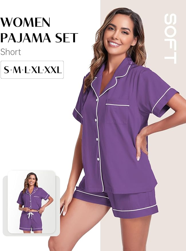 Women's Pajama Set - Short Sleeve - 2 Piece