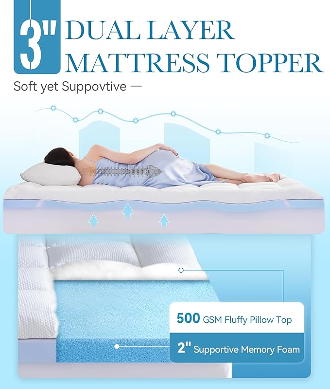 Down Alternative Waterproof Mattress Topper - Queen