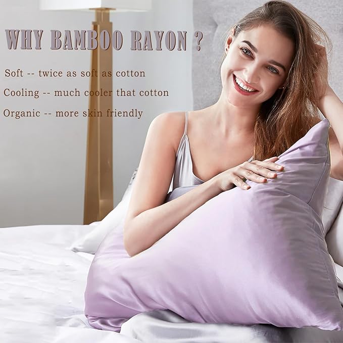 Bamboo Cooling Pillowcase Set - King - 20 x 40 in - 2 Pack - 2 Piece