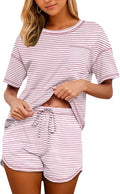 Women's 100% Cotton Shorts Pajama Set - Short Sleeve - 2 Piece