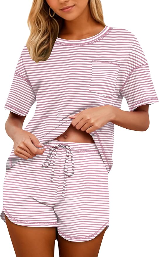 Women's 100% Cotton Shorts Pajama Set - Short Sleeve - 2 Piece