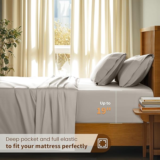 100% Cotton Bed Sheet Set - King - 4 Piece