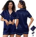 Satin Shorts Pajama Set - 3 Piece