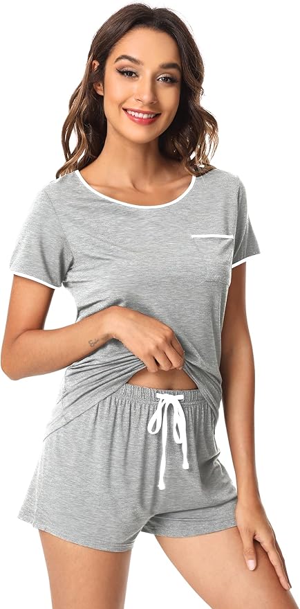 Women's Bamboo Cooling Pajama Set - Short Sleeve - 2 Piece