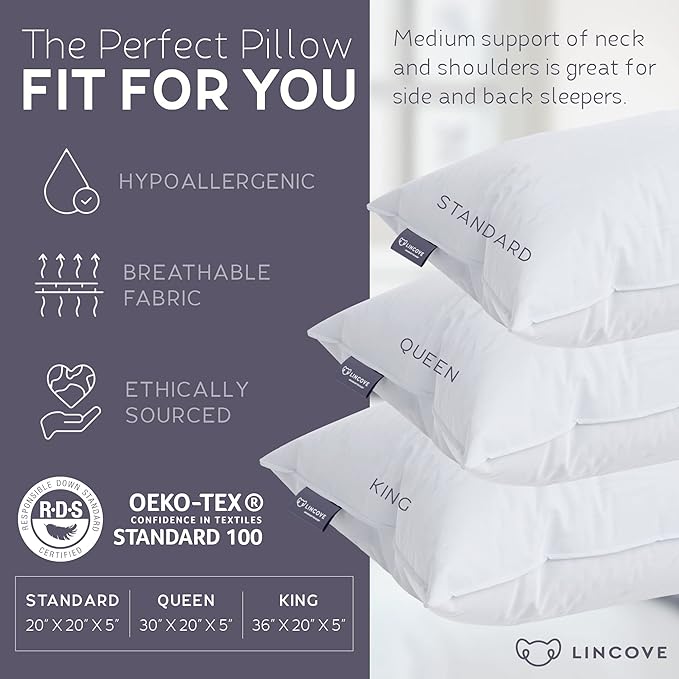 100% Cotton Hypoallergenic Bed Pillow - Full