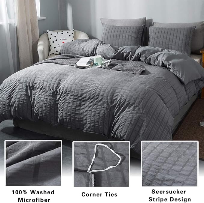 Microfiber Duvet Cover Set - Queen - 90 x 90 in - 3 Piece