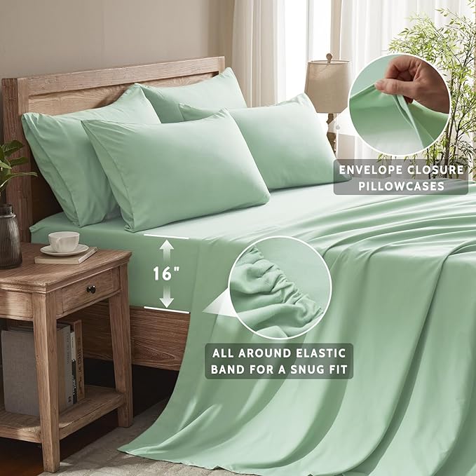 Microfiber Cooling Bed Sheet Set - Full - 6 Piece