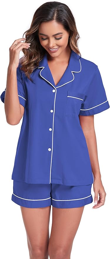 100% Cotton Pajama Set - Short Sleeve - 2 Piece