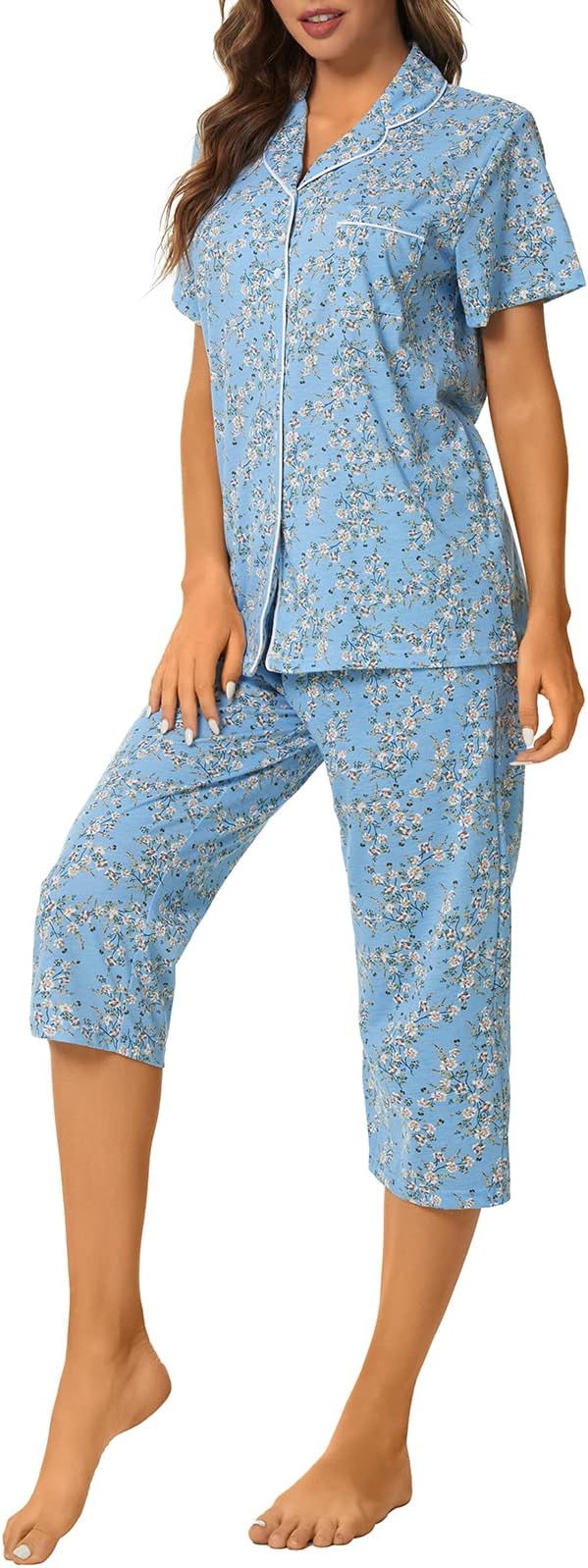 Capri Pajama Set - Short Sleeve - 2 Piece