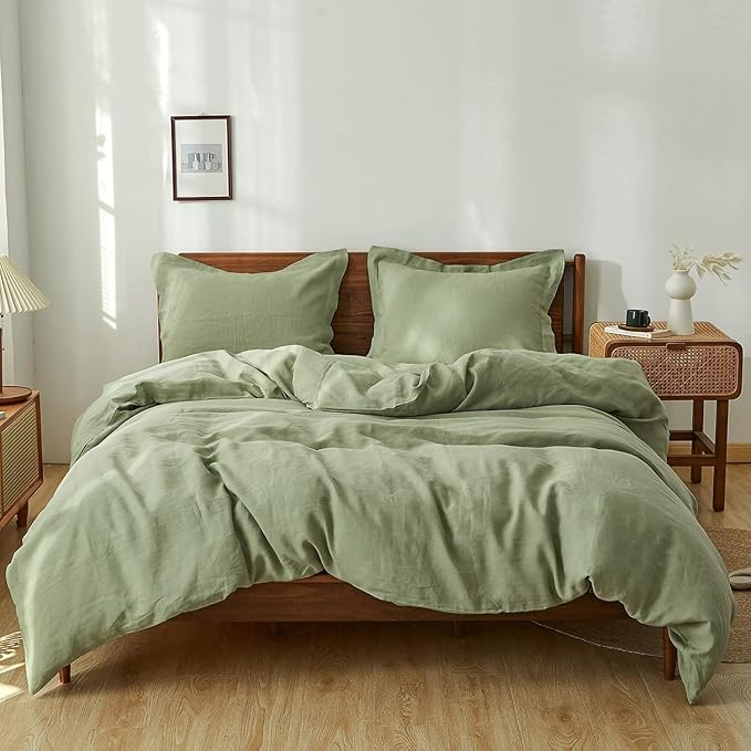 Linen Duvet Cover Set - Queen - 3 Piece