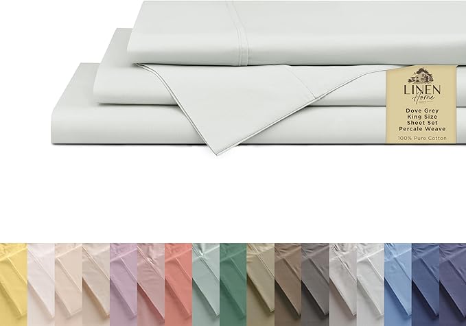 100% Cotton Bed Sheet Set - King - 4 Piece