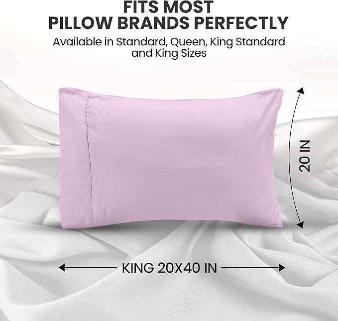 Microfiber Pillowcase Set - King - 20 x 40 in - 2 Pack