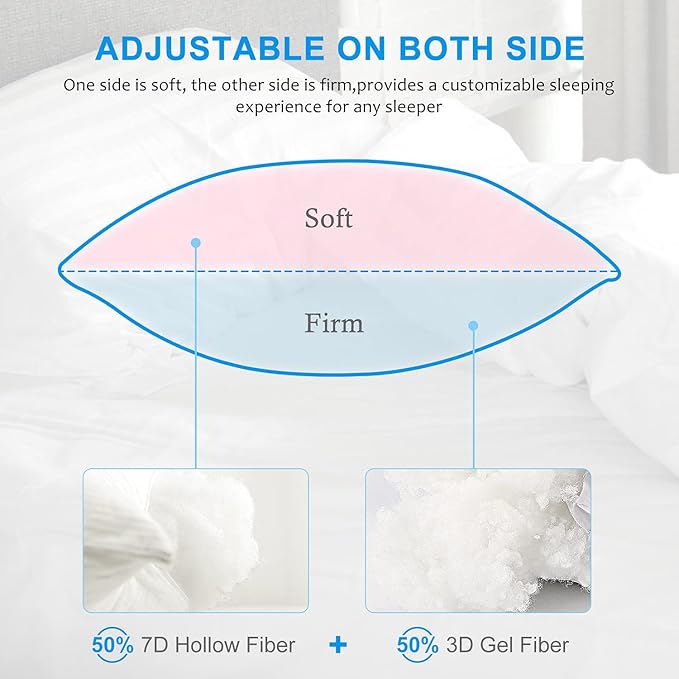 Microfiber Bed Pillow - Queen - 20 x 30 in - 2 Pack