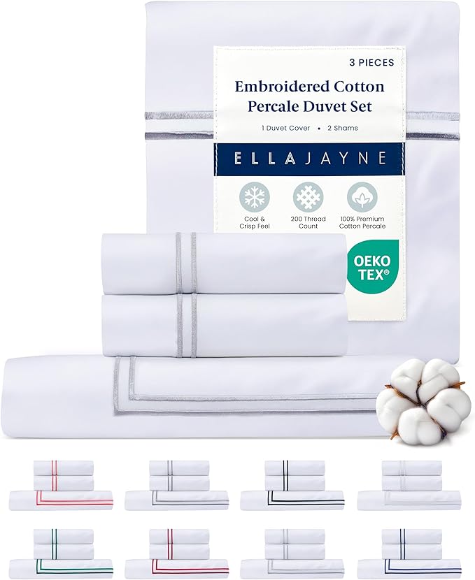 100% Cotton Duvet Cover Set - California King - 106 x 90 in - 3 Piece