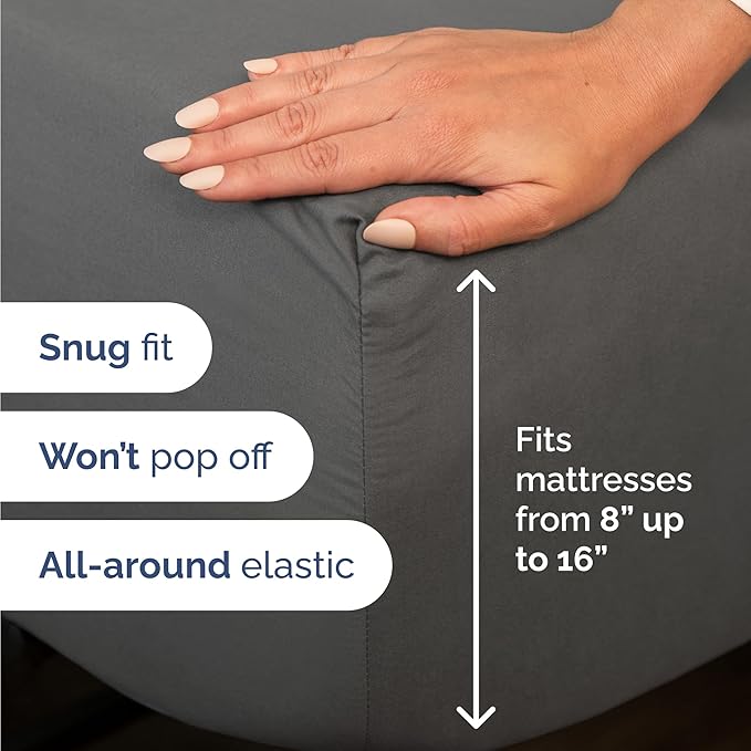 Cooling Bed Sheet Set - Twin - 16 in Deep Pocket - 4 Piece