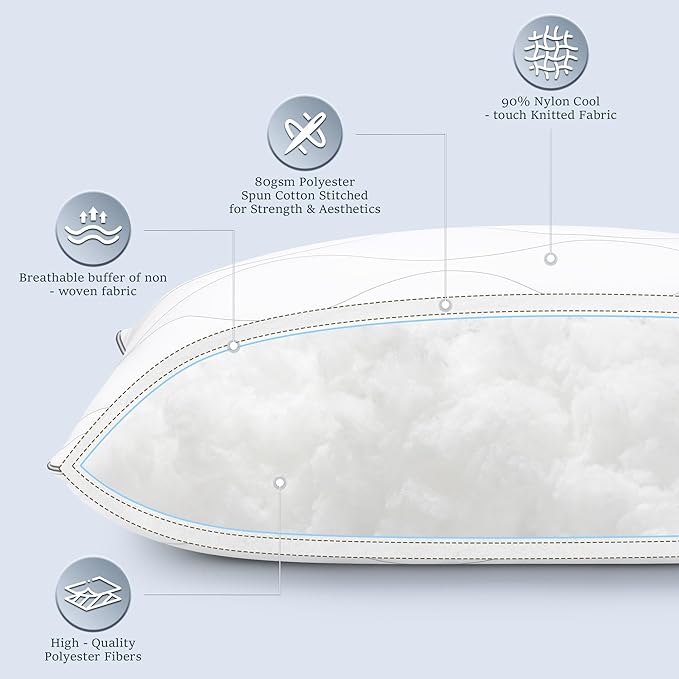Microfiber Cooling Bed Pillow - Queen - 2 Piece