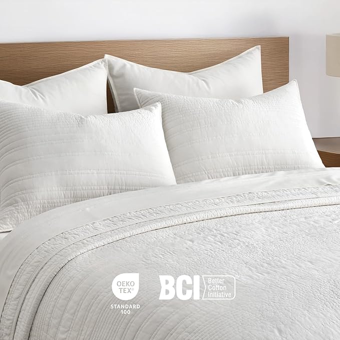 100% Cotton Quilt Set - King - 3 Piece