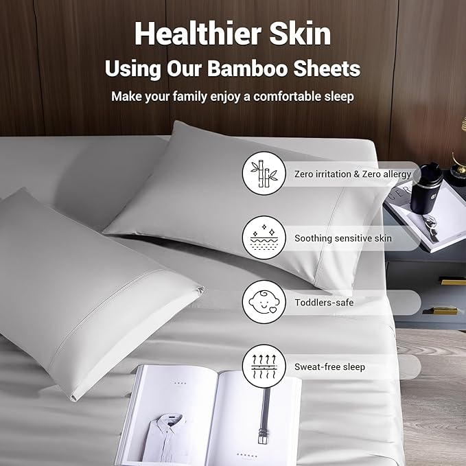 Bamboo Cooling Bed Sheet Set - California King - 4 Piece