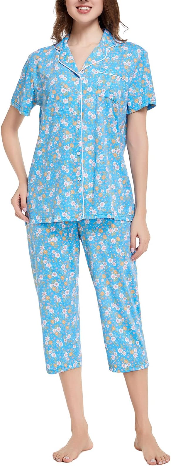Capri Pajama Set - Short Sleeve - 2 Piece