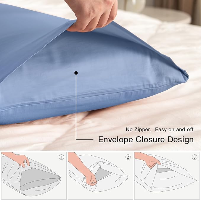 100% Cotton Pillowcase Set - Queen - 20 x 30 in - 2 Piece